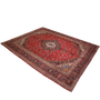 Kashan Persian Rug 13x9 ft - Semi Antique Medallion Crimson, Navy Blue Hand Knotted | texture detail | SKU 111374