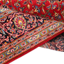 Kashan Persian Rug 13'1" x 9'10" - Semi Antique Medallion Crimson, Navy Blue Hand Knotted | full view | SKU 111374