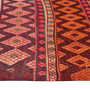 Shiraz Persian Rug 5'1" x 2'4" - Semi Antique Geometric Blue, Red Hand Knotted | pile detail | SKU 111376
