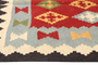 Shiraz Persian Rug 5'2" x 3'5" - Semi Antique Geometric Blue, Red Hand Knotted | back view | SKU 111377