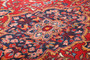 Lilihan Persian Rug 14'2" x 10'7" - Semi Antique Geometric Red, Navy Blue Hand Knotted | detail view | SKU 111379
