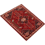 Shiraz Persian Rug 9x6 ft - Semi Antique Geometric Blue, Red Hand Knotted | texture detail | SKU 111402