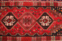 Shiraz Persian Rug 9'9" x 3'9" - Semi Antique Geometric Blue, Red Hand Knotted | full view | SKU 111407