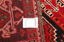 Shiraz Persian Rug 9'9" x 3'9" - Semi Antique Geometric Blue, Red Hand Knotted | pile detail | SKU 111407