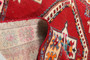 Shiraz Persian Rug 9'0" x 4'9" - Semi Antique Geometric Blue, Red Hand Knotted | detail view | SKU 111409