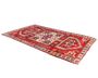 Shiraz Persian Rug 9x4 ft - Semi Antique Geometric Blue, Red Hand Knotted | back view | SKU 111409