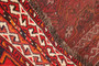 Shiraz Persian Rug 9'7" x 6'7" - Semi Antique Geometric Blue, Red Hand Knotted | detail view | SKU 111417