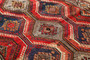 Shiraz Persian Rug 9x4 ft - Semi Antique Geometric Blue, Red Hand Knotted | full view | SKU 111420