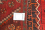 Shiraz Persian Rug 8'10" x 4'0" - Semi Antique Geometric Blue, Red Hand Knotted | pile detail | SKU 111421