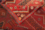 Shiraz Persian Rug 8'10" x 4'0" - Semi Antique Geometric Blue, Red Hand Knotted | side view | SKU 111421