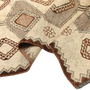 Shiraz Persian Rug 5x3 ft - Semi Antique Geometric, Diamond Lattice Cream, Brown, Taupe Hand Knotted | detail view | SKU 111424
