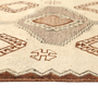 Shiraz Persian Rug 5x3 ft - Semi Antique Geometric, Diamond Lattice Cream, Brown, Taupe Hand Knotted | side view | SKU 111424