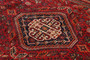 Shiraz Persian Rug 8'5" x 5'7" - Semi Antique Geometric Blue, Red Hand Knotted | detail view | SKU 111428