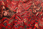 Shiraz Persian Rug 8'0" x 5'0" - Semi Antique Geometric Blue, Red Hand Knotted | detail view | SKU 111432