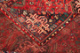 Shiraz Persian Rug 8'0" x 5'0" - Semi Antique Geometric Blue, Red Hand Knotted | pile detail | SKU 111432