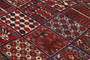 Bakhtiari Persian Rug 8x5 ft - Antique Medallion Blue, Crimson Hand Knotted | detail view | SKU 111440