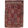 Bakhtiari Persian Rug 8'10" x 5'5" - Antique Medallion Blue, Crimson Hand Knotted | front view | SKU 111440