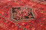 Shiraz Persian Rug 7'10" x 4'3" - Semi Antique Geometric Blue, Red Hand Knotted | detail view | SKU 111442