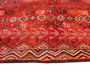 Shiraz Persian Rug 7'10" x 4'3" - Semi Antique Geometric Blue, Red Hand Knotted | pile detail | SKU 111442