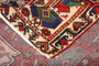 Bakhtiari Persian Rug 7x4 ft - Semi Antique Medallion Blue, Crimson Hand Knotted | back view | SKU 111446