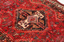 Shiraz Persian Rug 5x3 ft - Semi Antique Geometric Blue, Red Hand Knotted | detail view | SKU 111449