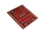 Shiraz Persian Rug 5x3 ft - Semi Antique Geometric Blue, Red Hand Knotted | side view | SKU 111449