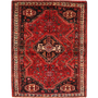 Shiraz Persian Rug 5'2" x 3'10" - Semi Antique Geometric Blue, Red Hand Knotted | front view | SKU 111449