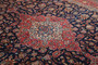 Kashan Persian Rug 13'10" x 10'4" - Semi Antique Medallion Crimson, Navy Blue Hand Knotted | full view | SKU 111453