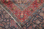 Kashan Persian Rug 13'10" x 10'4" - Semi Antique Medallion Crimson, Navy Blue Hand Knotted | pile detail | SKU 111453