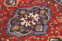 Tabriz Persian Rug 4x3 ft - Semi Antique Medallion Red, Cream Hand Knotted | corner detail | SKU 111457