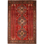 Qashqai Persian Rug 9'3" x 6'1" - Semi Antique Geometric Crimson, Blue Hand Knotted | front view | SKU 111460