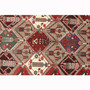 Shiraz Persian Rug 9x5 ft - Semi Antique Diamond Lattice, Geometric Madder Red, Dark Red, Cream Hand Knotted | pile detail | SKU 111461