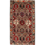 Shiraz Persian Rug 9x5 ft - Semi Antique Diamond Lattice, Geometric Madder Red, Dark Red, Cream Hand Knotted | front view | SKU 111461