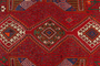 Bakhtiari Persian Rug 6'8" x 4'7" - Semi Antique Medallion Blue, Crimson Hand Knotted | pile detail | SKU 111462