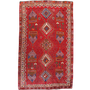 Bakhtiari Persian Rug 6'8" x 4'7" - Semi Antique Medallion Blue, Crimson Hand Knotted | front view | SKU 111462