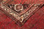 Shiraz Persian Rug 9x6 ft - Semi Antique Medallion Geometric Madder Red, Dark Red, Cream Hand Knotted | full view | SKU 111468
