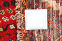 Shiraz Persian Rug 8'4" x 3'4" - Semi Antique Geometric Blue, Red Hand Knotted | detail view | SKU 111470