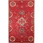 Shiraz Persian Rug 6'10" x 3'11" - Antique Geometric Blue, Red Hand Knotted | front view | SKU 111472