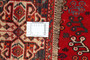Shiraz Persian Rug 7x5 ft - Semi Antique Medallion Geometric Madder Red, Dark Red, Navy Blue Hand Knotted | detail view | SKU 111476