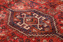 Shiraz Persian Rug 8'6" x 6'3" - Semi Antique Geometric Blue, Red Hand Knotted | detail view | SKU 111477