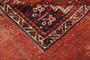 Shiraz Persian Rug 8'6" x 6'3" - Semi Antique Geometric Blue, Red Hand Knotted | full view | SKU 111477
