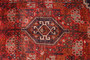 Shiraz Persian Rug 8'6" x 6'3" - Semi Antique Geometric Blue, Red Hand Knotted | pile detail | SKU 111477
