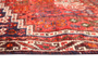 Shiraz Persian Rug 8x6 ft - Semi Antique Medallion Geometric Madder Red, Dark Red, Cream Hand Knotted | back view | SKU 111477