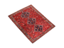 Shiraz Persian Rug 9x6 ft - Semi Antique Geometric Blue, Red Hand Knotted | side view | SKU 111479