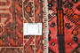 Shiraz Persian Rug 9'8" x 6'4" - Semi Antique Geometric Blue, Red Hand Knotted | full view | SKU 111480