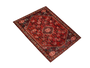 Shiraz Persian Rug 9x6 ft - Semi Antique Geometric Blue, Red Hand Knotted | side view | SKU 111480