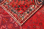 Shiraz Persian Rug 9x6 ft - Semi Antique Geometric, Gol Farang Madder Red, Dark Red, Cream Hand Knotted | pile detail | SKU 111482
