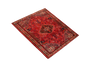 Shiraz Persian Rug 7'7" x 5'10" - Semi Antique Geometric Blue, Red Hand Knotted | pile detail | SKU 111485