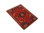 Shiraz Persian Rug 10'4" x 6'5" - Semi Antique Geometric Blue, Red Hand Knotted | side view | SKU 111486