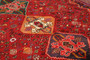 Shiraz Persian Rug 8'7" x 5'7" - Semi Antique Geometric Blue, Red Hand Knotted | detail view | SKU 111487
